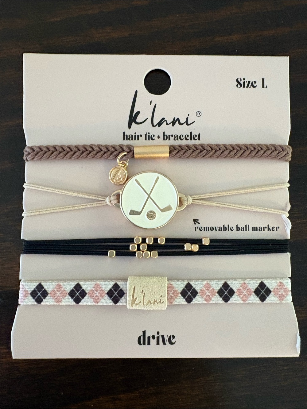 Klani Drive Golf Hair Tie + Bracelet Set w/ Removable Ball Marker